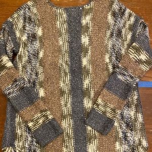 Cupio Earth-Toned Boho Sweater